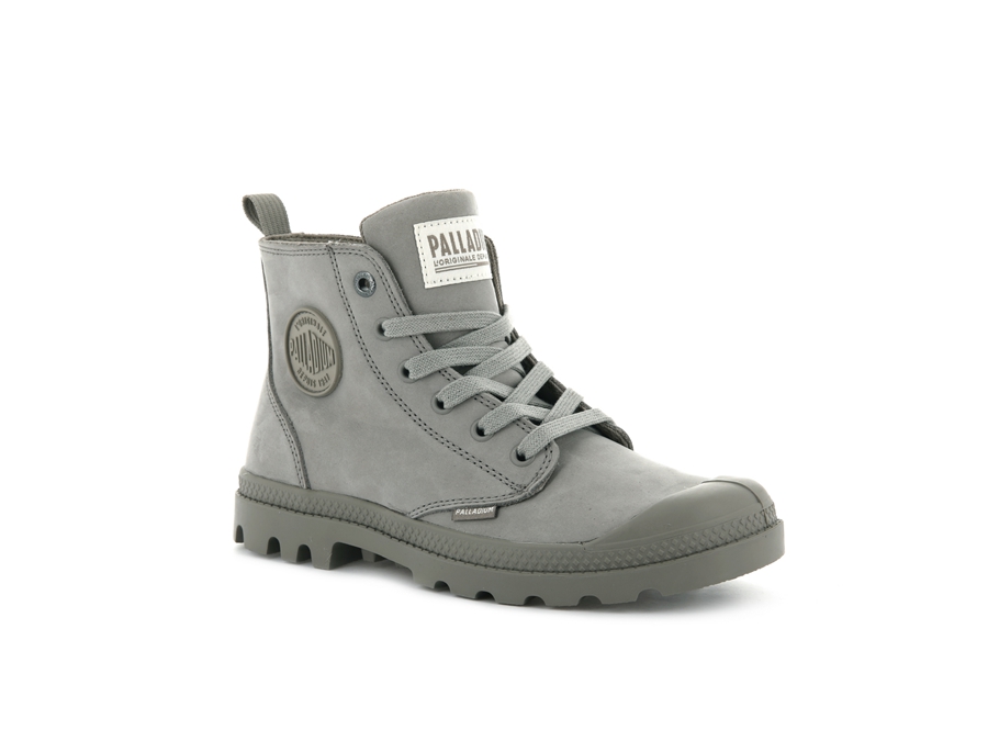 Palladium Pampa Hi Zip Nubuck Grigie | ZUK404IJ