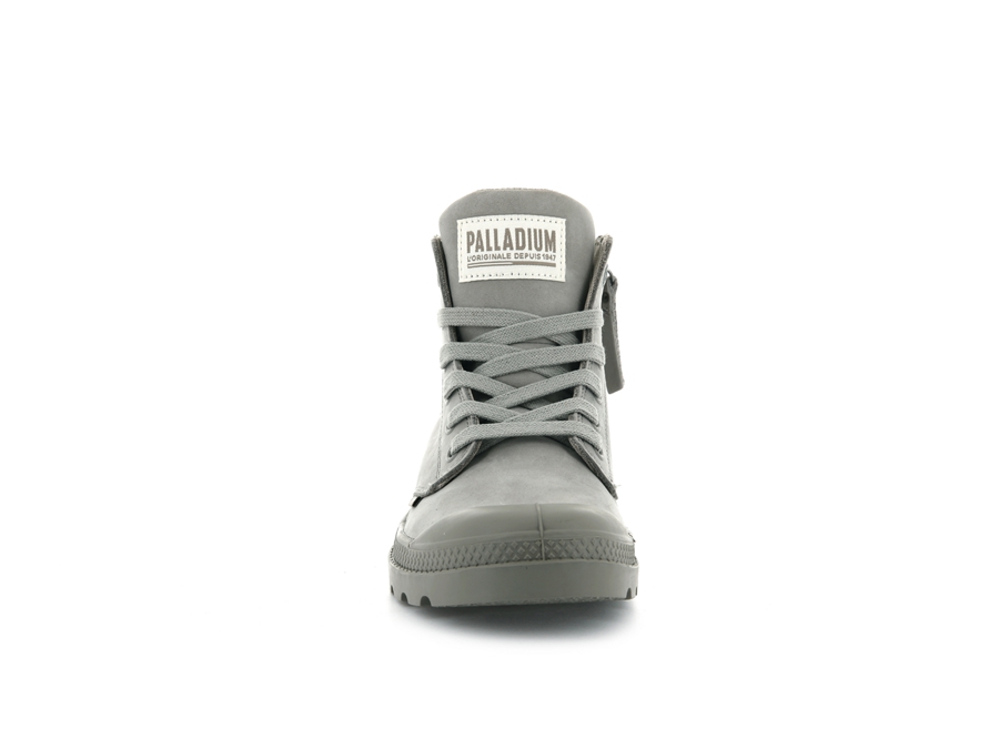 Palladium Pampa Hi Zip Nubuck Grigie | ZUK404IJ