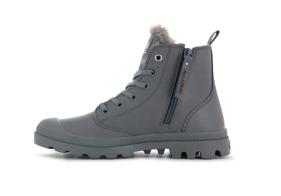 Palladium Pampa Hi Zip Pelle S Grigie | MBD3236UH