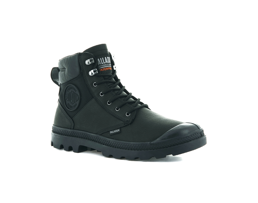 Palladium Pampa Shield Wp+ Lth Nere | QVV154BL