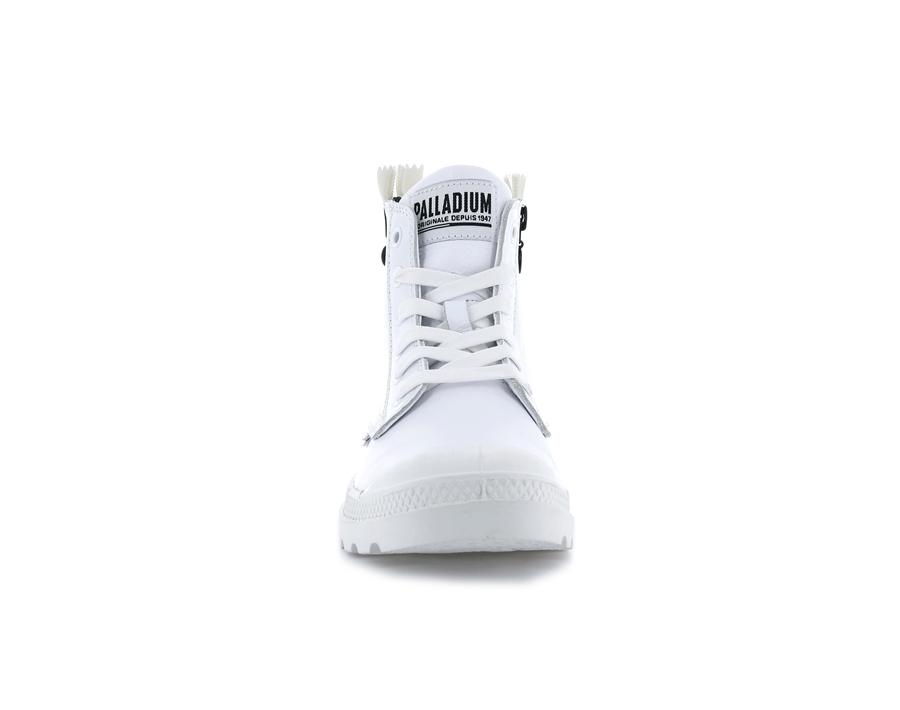 Palladium Pampa Ubn Zips Pelle Bianche | WXB8548SZ