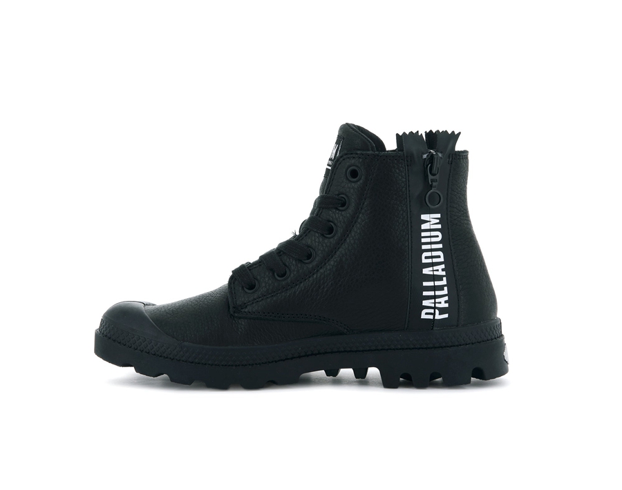 Palladium Pampa Ubn Zips Pelle Nere | IYU8164SR